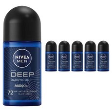 니베아 남성용 딥 세가 앤 커링 72 잼 롤 온 데오드란트, 50ml, 6개