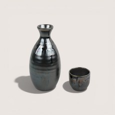 소월상점 묵광 프리미엄 도쿠리 300ml 도자기병, 폴로039_블랙 소주잔(1개)