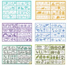 제니미엘 DIY 스텐실 도안 꽃 해바라기 식물 날씨 우주 교통, 1개