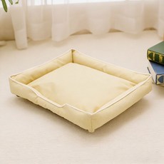 四季通用狗窩貓窩墊子 防水防潮不沾毛, 1個, 米白200D牛津布,S 40*30*6 適用1.5公斤內, 米白