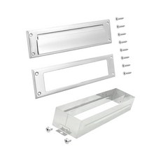 Nuk3y 솔리드 황동 메일 슬롯 슬리브 포함 (광택 황동 25.4cm x 7.6cm(10인치 3인치))\"_160372, 새틴 니켈