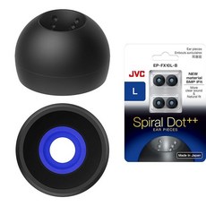 JVC 스파이럴 도트 이어피스 4개 세트 (L) (EPFX10), ['Large']