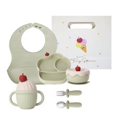 Tiny Stars 寶寶冰淇淋餐具套裝 草莓鬆餅5件套, 草莓奶昔5件套, 1套