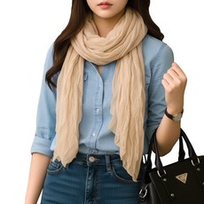 쇼퍼블릭 여성 플리츠 주름 롱 머플러 스카프