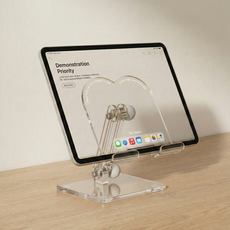 아크릴 태블릿 거치대 각도 조절 가능 접이식 스탠드 휴대폰 태블릿 공용 학생 자습실 책상용, 1개, 투명