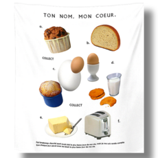 스마일플로우 감성 가득한 인테리어 방꾸 패브릭 포스터 가리개, 1개, 오브제 베이커리