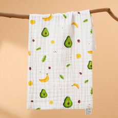 소창수건 출산선물 먼지없는 핸드타올 소창타올 부드러운 수건 저자극 타올선물 아기타올 거즈, 35x75cm, 아보카도