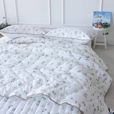 송화침장 아기자기한디자인의 친환경소재 오가닉 호두 싱글 간절기차렵이불, 아이보리