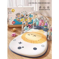 아기체육관 발로작동 피아노모양 놀이기구 3개월 6개월 10개월 아기장난감 오감발달 신생아체육관 육아템 인기완구 활동놀이 매트 포함, 1개, 호박 가루 업그레이드 보호대+비행기+공