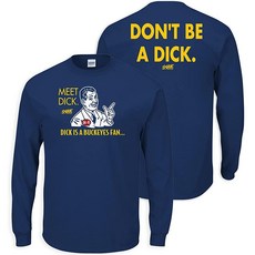 Smack Apparel Don't be a D!ck (Anti-Ohio State) 미시간 대학 팬들을 위한 티셔츠 (SM-5XL), 4X-Large, 네이비 긴팔