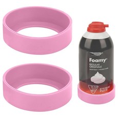 Linkidea 2팩 6.4cm(2.5인치) 면도 젤 캔 러스트 홀더 실리콘 면도 폼 스탠드 바바솔과 호환되는 면도기 젤 폼 베이스 Gilletee 면도 젤(핑크)