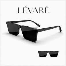 LEVARE 레바레 남녀공용 틴트 선글라스 오버핏 빅사이즈 뿔테 컬러렌즈 UV차단 데일리 트렌드 케이스 안경닦이 포함
