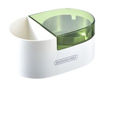 多功能壁掛式煙灰缸，附帶置物空間，簡約時尚設計，易於清潔, 白+透綠, 1個