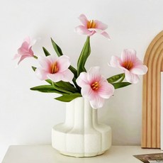 하스몰 데일리무드 인테리어 튤립꽃 + 화분 꽃병 세트, 1개, 핑크