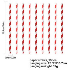 크리스마스 일회용 접시 일회용접시 파티 소품 홈파티, 크리스마스 레드 빨대 10개, 1개, 1개