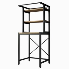 居家生活Easy Buy 工業風多功能浴室置物架 馬桶收納架 洗衣機置物架 衛生間收納架, 滾筒式洗衣機置物架黑武士, 黑, 3層