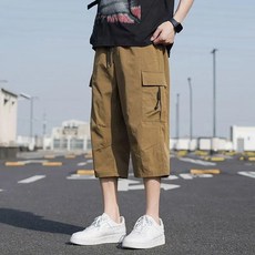 薄款七分褲男士休閒百搭中褲子 冰絲速幹運動短褲