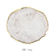 1PC 라운드 레진 마노 스톤 네일 아트 팔레트 인조 네일 팁 믹싱 컬러 드로잉 팔레트 젤 폴리쉬 디스플레이, 02 6.Gray