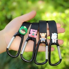 리빙코어 간편한 바이크후크걸이 비닐걸이 유모차걸이, 갈색곰 머리,대나무 팬더,리본 스타일,핑크곰, 4개, 1단