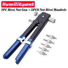 100PCS 핸드 리베 터 너트 리벳 건 키트 M3 M4 M5 M6 M8 알루미늄 스레드 가정용 수리 도구, 2) 1PC Rivet Gun, 1PC Rivet Gun, 1개