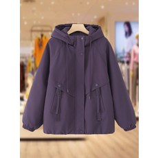 여자 빅사이즈 기모 플리스 안감 바람막이 방풍 모자 후드 잠바 자켓