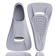 수영 오리발 수영장 무릎 수영용 성인용 트레이닝 편안한 실리콘 풀 풋 포켓 여행용 사이즈 핀 짧은 블레이드 플로팅 스노클링 다이빙 수영용 성인 남성 여성용, Grey, 1 XS (US Male 3.55 US Female 4