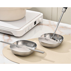 不鏽鋼湯勺架託鍋蓋鍋鏟架湯勺架高溫防燙鏟子勺子廚房檯面置物架 廚具立式托架 防滴濺鍋鏟架托, 1個, 形-湯勺架託【一個裝】蘸料/吐骨碟/多用, 1