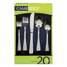 CAMBRIDGE 스월 샌드 플랫웨어 양식커트러리 5종세트, (샐러드포크+디너포크+나이프+스푼+티스푼) x 4개, Stainless Steel, 1개