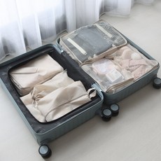 熊棉 BEARBED 七件式旅行收納袋 行李箱整理袋, 米色