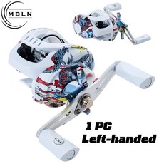 塗鴉路亞水滴輪打黑雷強專用遠投魚線輪防炸線泛用線杯路亞漁輪, 1個, 左手