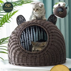 [픽앤] 고양이방석 실내고양이집 강아지쿠션 고양이 숨숨집 38cm 커피