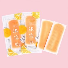 冰涼貼片 清涼消暑降溫退熱 散熱貼, 橘子（一包／２片）, 1個