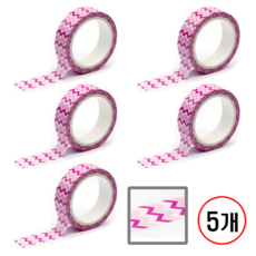 디자인마스킹 테이프 프린텍, 5개, 핑크썬더