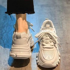 레이스업 통굽 키높이 어글리 슈즈