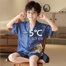 남아 여름 아이스 실크 반팔 치마 치마옷 세트