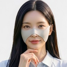 더간다 숨쉬기편한 쿨링 자외선차단 마스크 골프 라이딩 얼굴햇빛가리개 나비마스크, 1개, 그레이