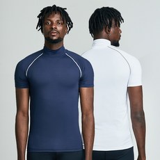 썸앤핏 남성용 스포츠 컴프레션 기능성 목폴라 반팔 언더레이어 MTS1009