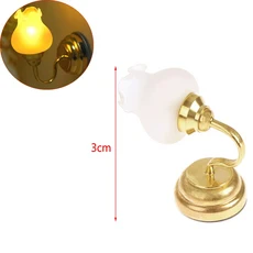 인형의 집 펜던트 1:12 레트로 유럽 스타일 미니 LED 램프 꽃 천장 조명 벽 방 야외 장식 장난감, 04 18