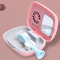 휴대용 칫솔 살균기 UV LED 바람건조 무선 여행용 미니, 핑크