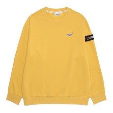 내셔널지오그래픽 N221USW930 웨일 와펜 세미 루즈핏 맨투맨 티셔츠 MUSTARD HQJ912 GBU615