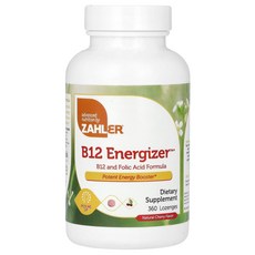 Zahler 잘러 B12 엽산 포뮬라 체리 360 로젠지 보충제, 1개