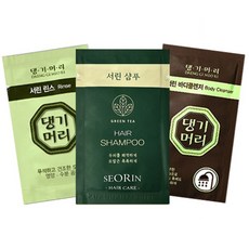 댕기머리 일회용 서린 샴푸 100개+린스 100개+바디워시 100개 여행용 휴대용 세면도구, 1세트