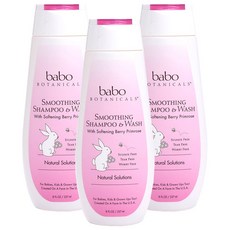 바보보타니컬스 스무딩 샴푸 & 워시 올인원클렌저 소프트닝 베리 프림로즈, 237ml, 3개