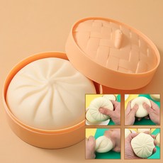 만두 주물럭 놀이 말랑이 스트레스 볼 스퀴시 미니 말랑 모찌 촉감 찐득 인형 츄잉 인싸템 손, 화이트(단일)