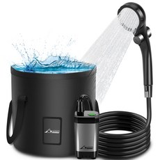 PAHTTO 6000mAh 20 USB 휴대용 샤워 아웃도어 휴대 샤워 L접이식 버킷 첨부 직사