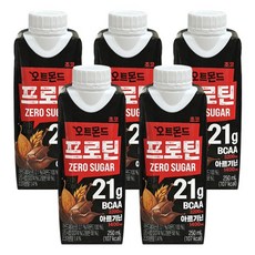 롯데 오트몬드 프로틴 제로슈거 초코, 250ml, 5개