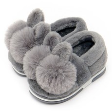 달콩슈 아동용 털 실내화 슬리퍼 방울 토끼 방한 신발 DSF-BR09