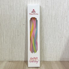 粉彩長蠟燭 彎曲造型 蛋糕裝飾 派對生日蠟燭 6支入, 1個, 彩色螺旋蠟燭 15.3cm(1盒6支)