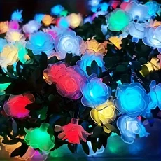 태양 문자열 야외 정원 램프 장식 조명 LED 장미 빛 대 한 방수, 07 5M20 Multicolor