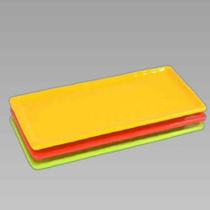 가벼운 멜라민 그릇 찬기 스시사라접시 대 노랑색, 본상품